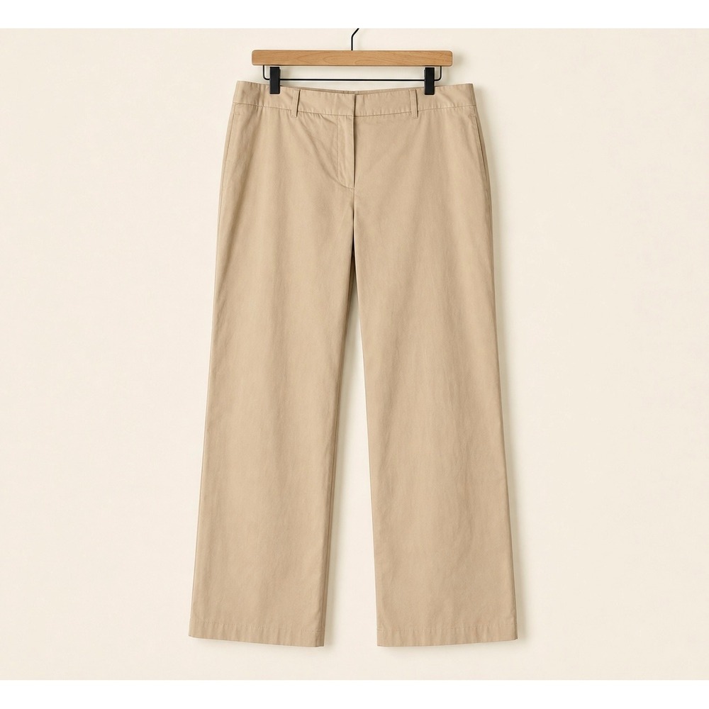 Brooks Brothers Catherine Fit Khaki Beige Straight Leg Pants 14 Stretch Cotton - Picture 2 of 8